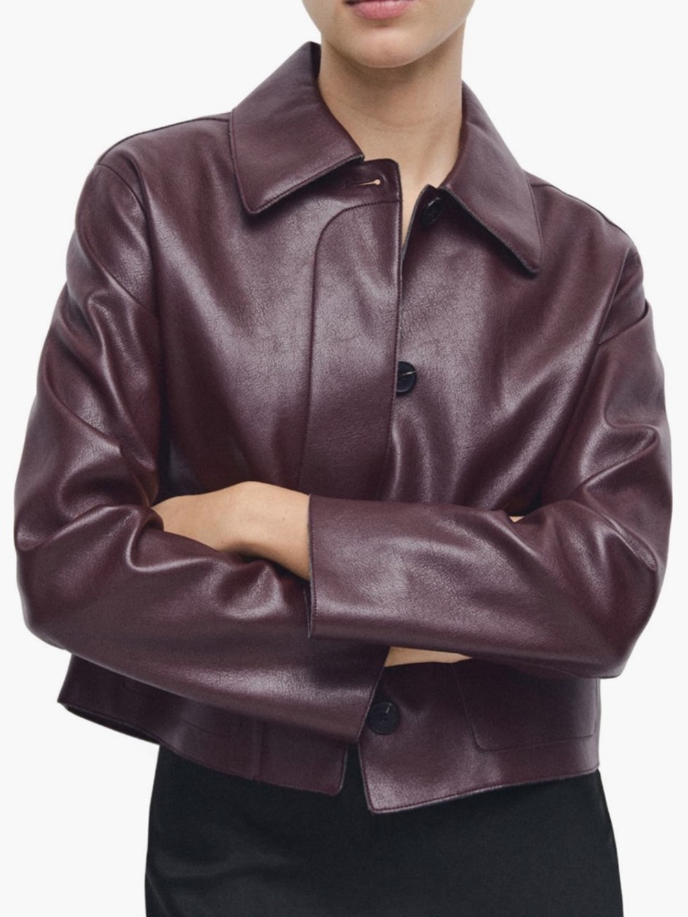 Mango Faux Leather “Sabina”  Jacket